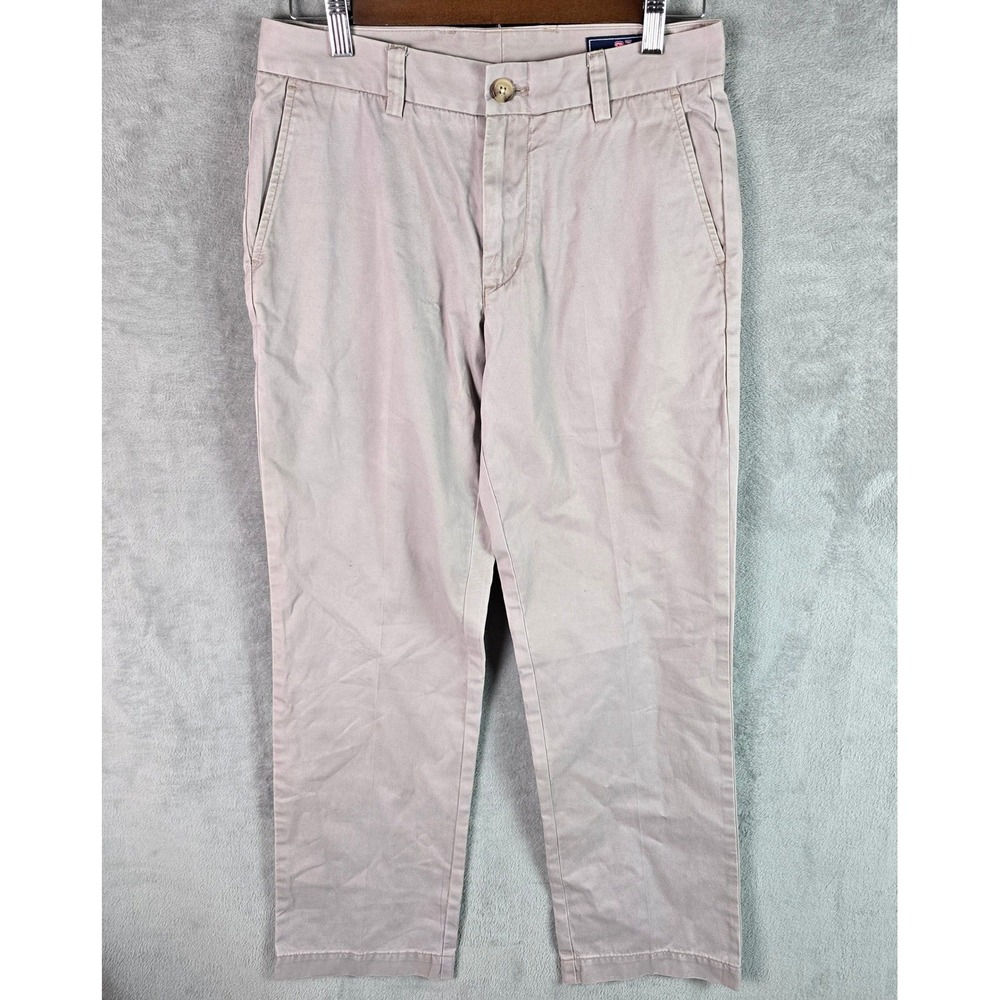 Vineyard Vines Mens Slim Fit Breaker Pant Khaki Tan Chino 28x30 Cotton